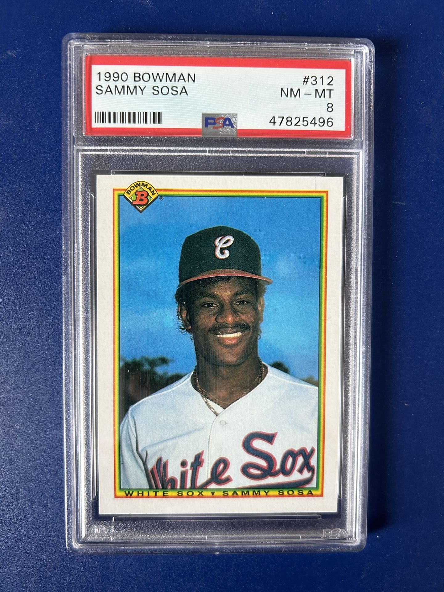 1990 Bowman Sammy Sosa Rookie Baseball Card Graded PSA 8