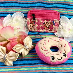CUTE 2 BOWS FRIDA BAG/ DONUT SET