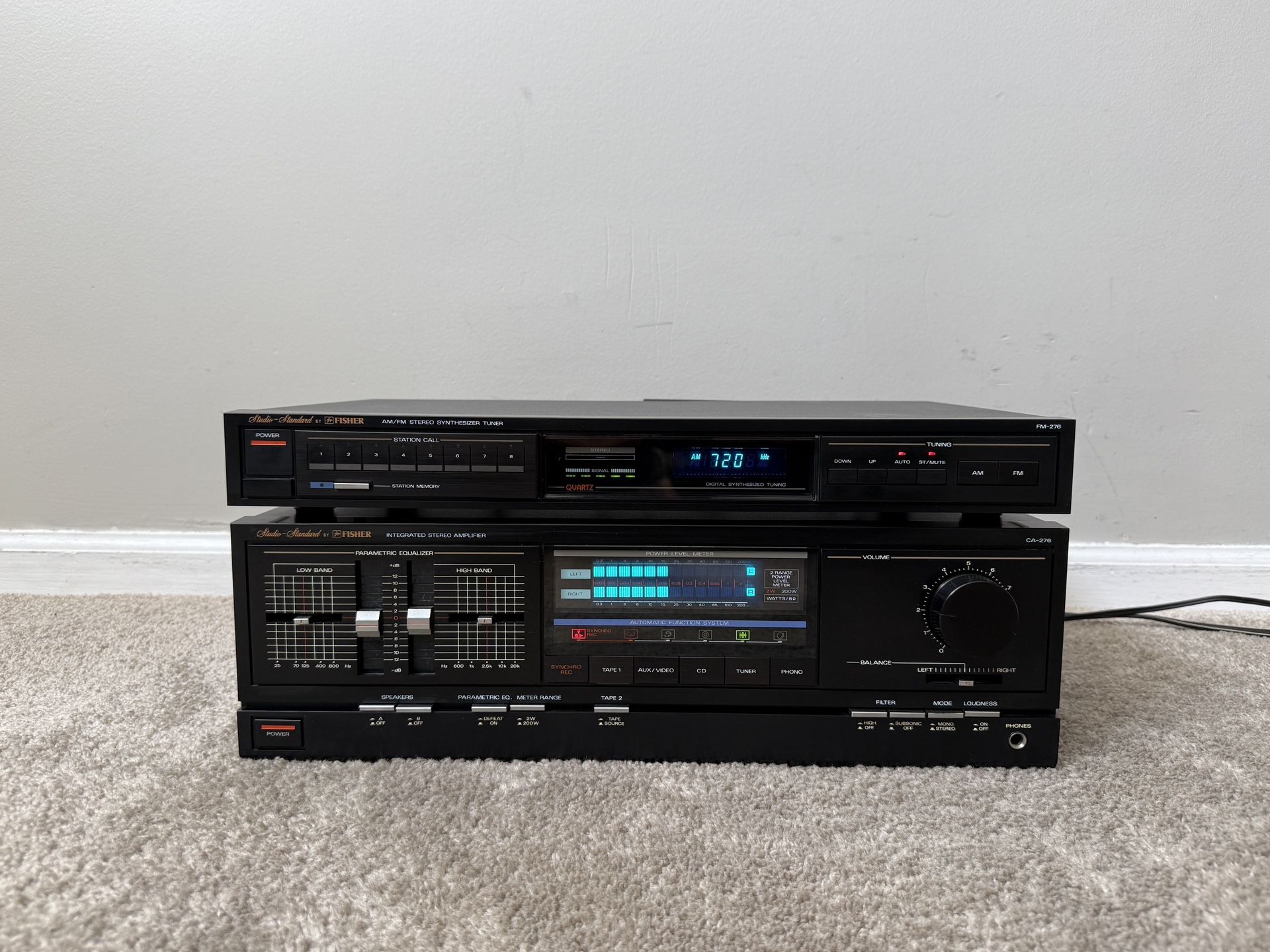 Fisher CA-276 Home Stereo Integrated Amplifier with FM-276 Digital Radio Tuner Receiver