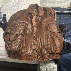 real leather jacket XL 