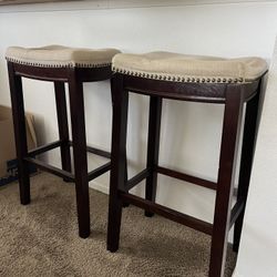 Wooden Bar Stools L18” W12” H32”