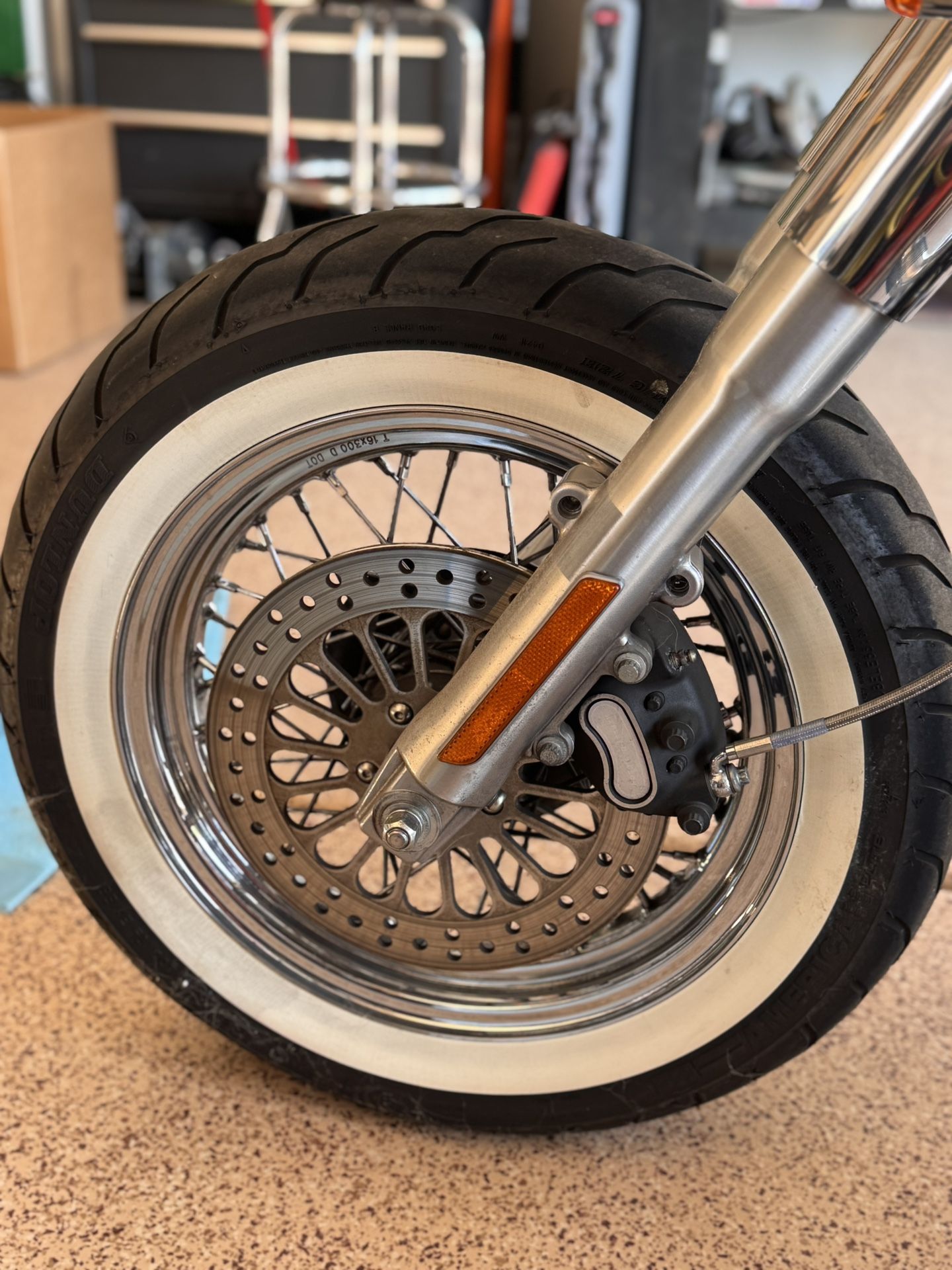 Original Harley Davidson Crome Spoke Wheel And Tire Combo