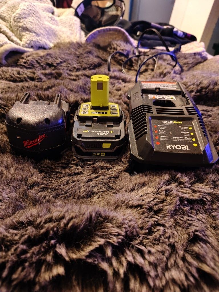 Ryobi P118 IntelliPort Battery Charger, Ryobi Lithium+ 18V Battery, And Milwaukee 14.4V Battery!