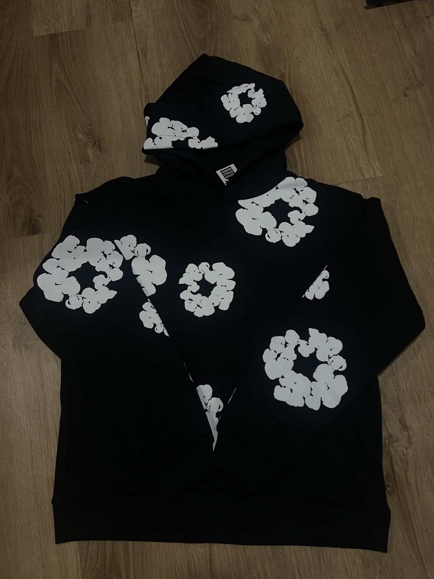 WHITE ON BLACK DENIM TEARS