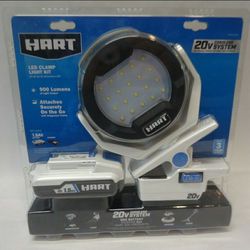 HART 20V LED CLAMP LIGHT KIT 20v BATTERY AND CHARGER INCLUDED


