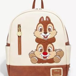Loungefly Disney Chip N Dale Chenille Patche Backpack New With Tags Exclusive