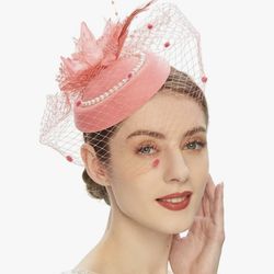 Creamish pink Vintage Hat/Fastener