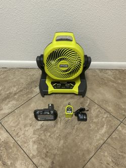Ryobi 18v Whisper Series Bucket-Top Misting Fan Kit 