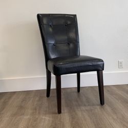 2x Black Leather Chairs
