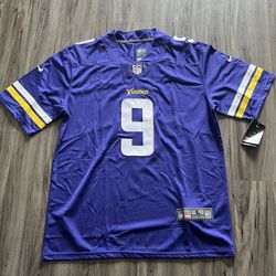 JJ McCarthy Vikings #9 Large Stitched Jersey 