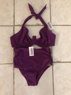 Purple two piece swimsuit