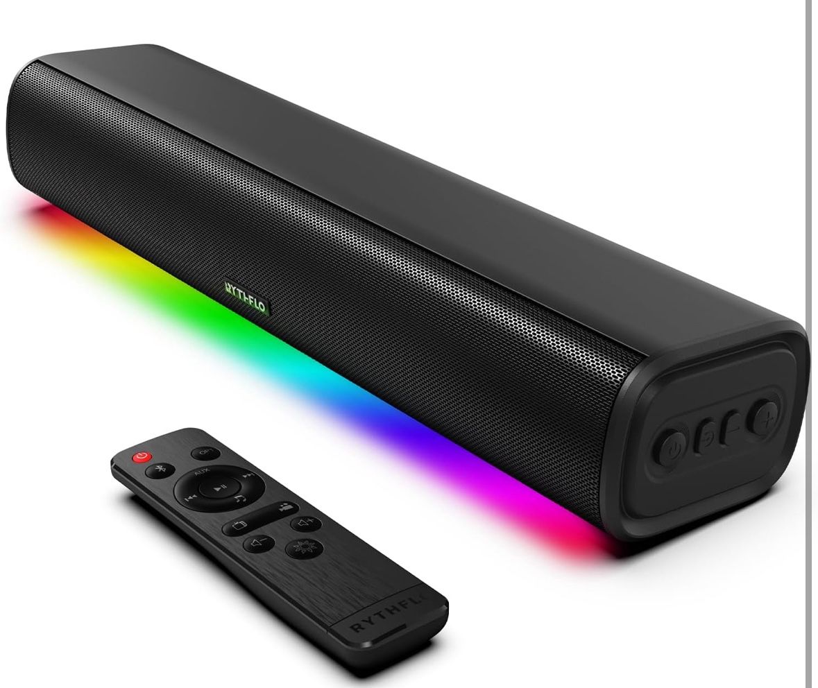 New Rythflo SoundBar for TV 16-inch Black