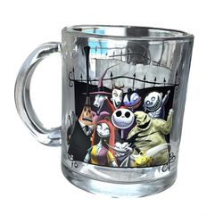 Disney Clear Glass Nightmare Before Christmas Mug Jack Sally Zero +  2-Sided NEW