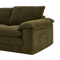Modular Sectional Sofa, L Shape Cloud Couch with 1 Movable Ottoman, Comfy Chenille Deep Seat Sofa with Soft Pillows for Living Room Apartment (Green)