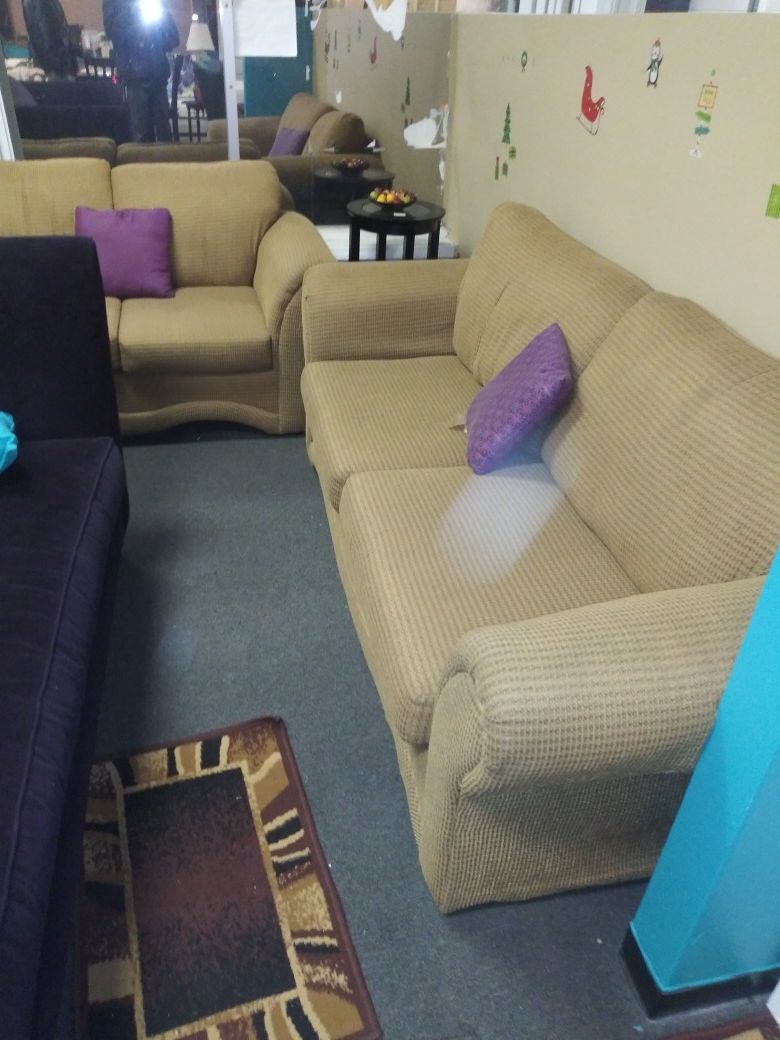 2 piece sofa set tan