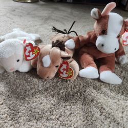 Beanie Babies - Lot of 3 Farm Animals 