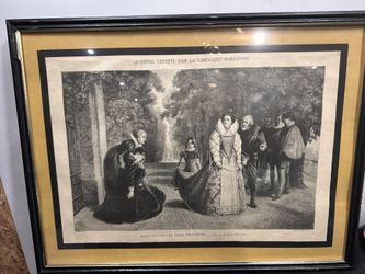 Antique 19th-C Engraving – Ernesto Fontana – Marie Stuart