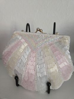Beaded Seashell Clutch Purse