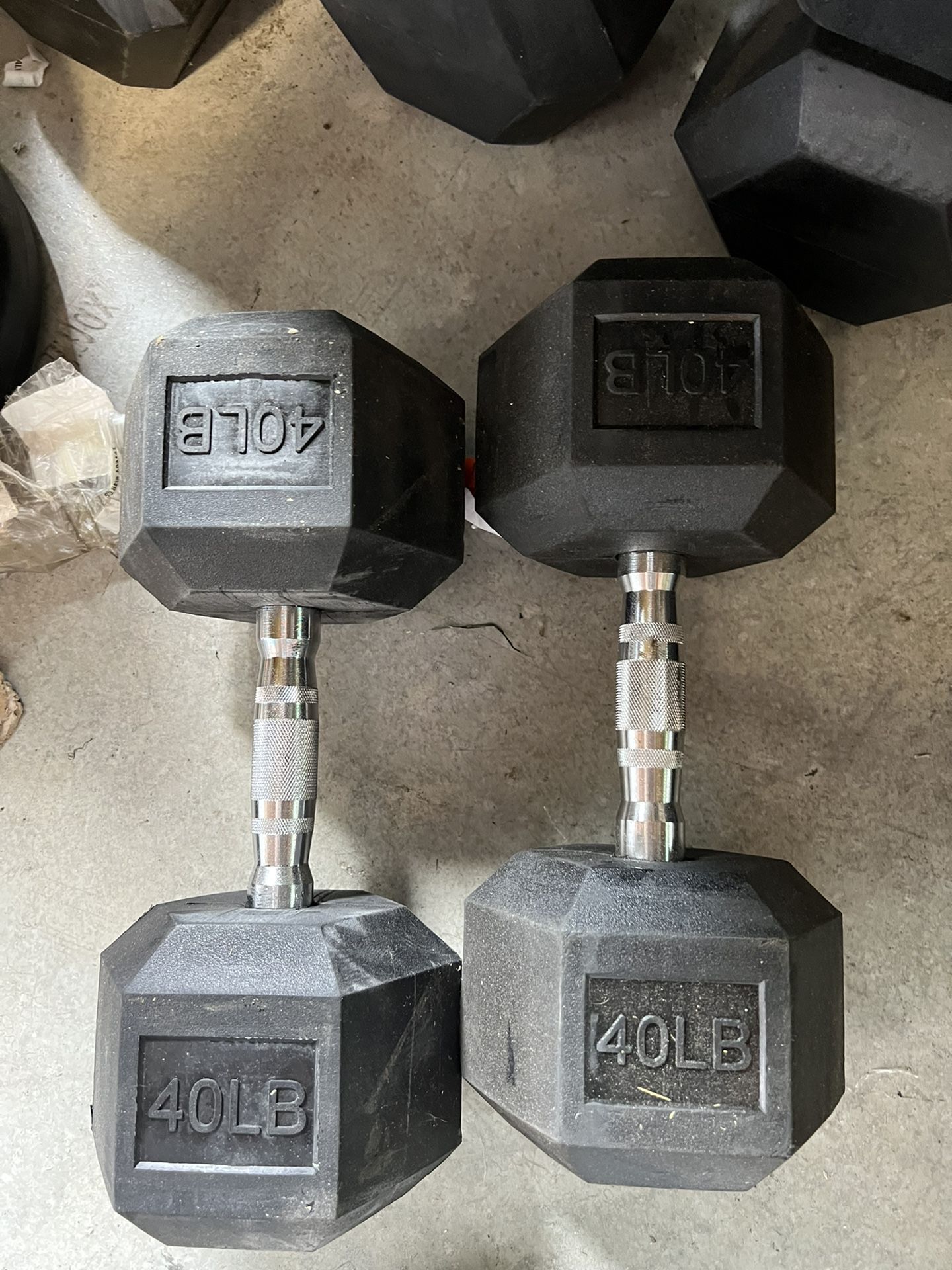 40lb Rubber Hex Dumbbell Pair