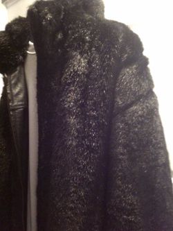 Coat men's Reversible leather/fur coat XL