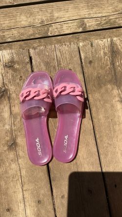 Pink soda sandals