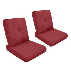 Carolina Square 22 in. x 25 in. x 4 in. Deep Seating 4-Piece Outdoor Lounge Chair Loveseat Cushion in Red