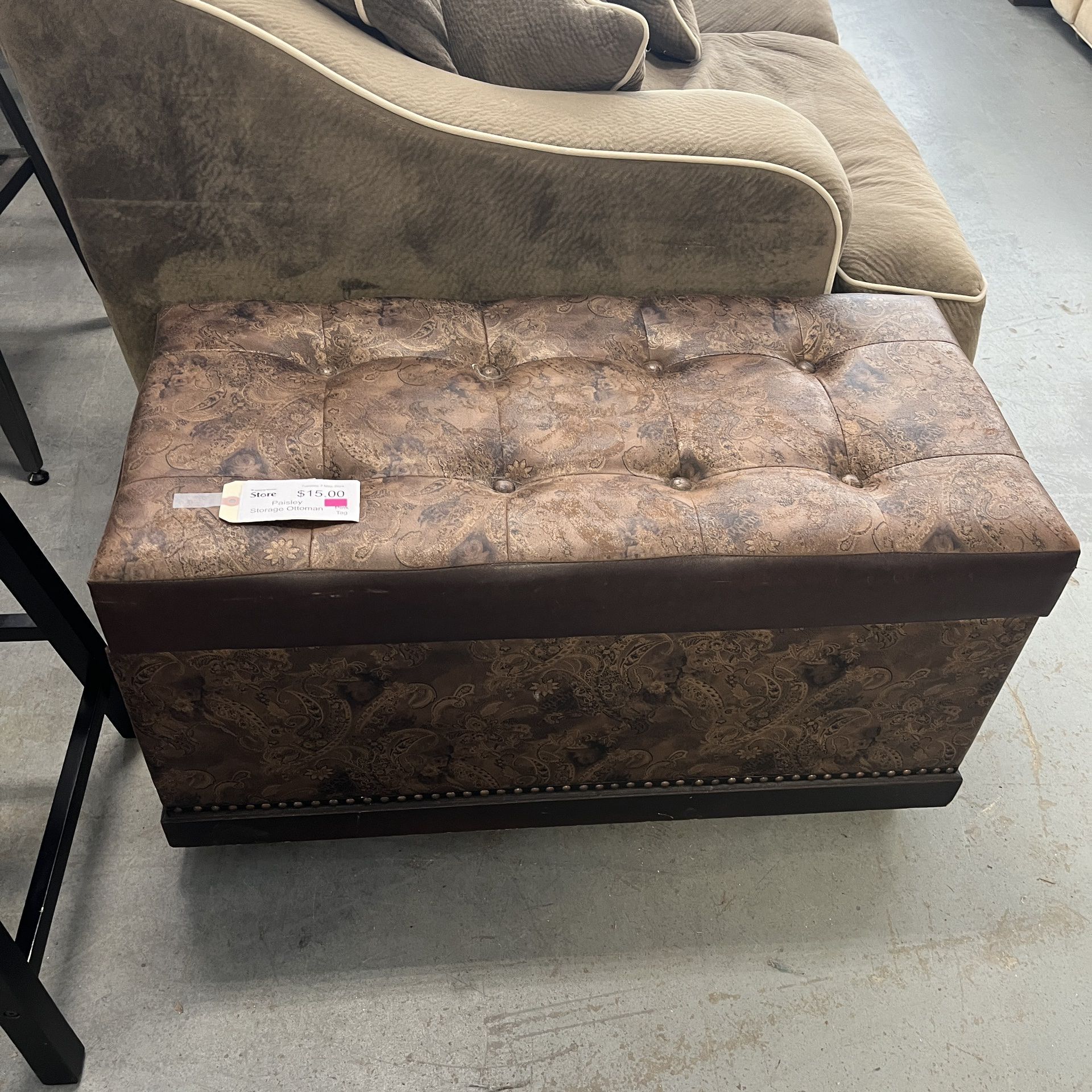 Paisley Brown Storage Ottoman Trunk (in Store)