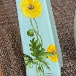 Vintage Hand Painted Glazed  Poppy Flower Floral Vase