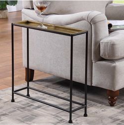 Trent Austin Design Narrow End Table – Antique Brass/Black