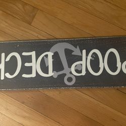 Hanging Poop Deck Decor Sign, Nautical Nursery Wall Decor, Printed Wood Wall