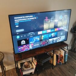 50 In Insignia Roku TV With TV Stand  One Year Old