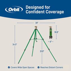 4 Orbit Tripod Zinc Impact Sprinklers, Adjustable Height