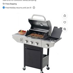 3 Burner Propane Gas Grill with Side Burner