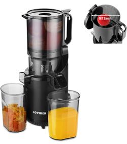 Cold Press Juicer Machine-Compact Juicer Machines Up to 92% Juice Yield 5.3" Wide Chute for High Nutrient Fruits Vegetables,Slow Masticating Juicer Ea