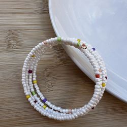 Millet beads multi-loop bracelet