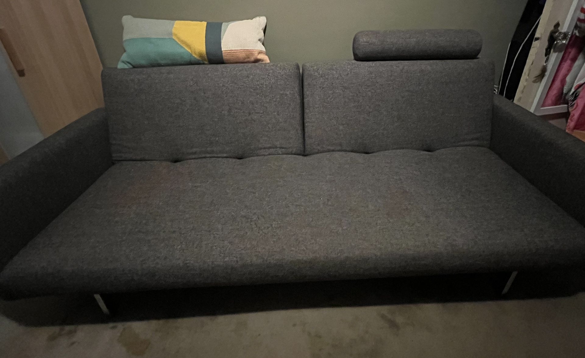 Free Pick Up NE Seattle. Kasala -Recline To Flat Gray Couch