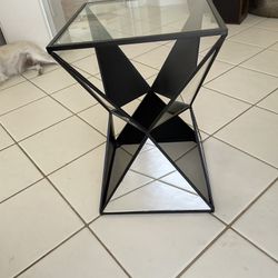 Glass And Mirror End Table