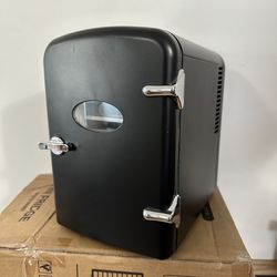 Mini Fridge with Stickers 4L Portable Cooler & Warmer for Skincare Cosmetics Travel Freon-Free Energy Efficient Quiet 100V Home 12V Car Power Unique G