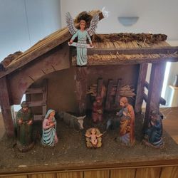 12.5" Long Nativity Scene With Religious Figurines