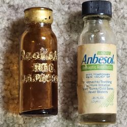 Antique Pharmacy Apothecary Medicine Bottles with label