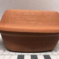 Vintage Terracotta Glazed Covered Littonware simmer pot made in Germany 