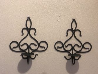 Black medal candle holders