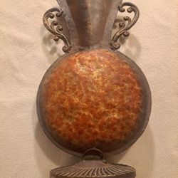Very Rare Decorative Vintage Collectible 16" Tall Metal Artwork Piece/Vase