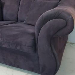 Black Suede Loveseat 