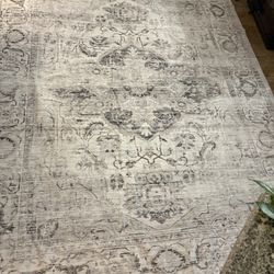 New- 8 X10 Vintage Floral Distressed Washable Rug