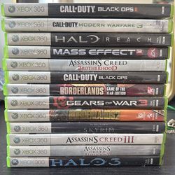 Xbox 360 Game Bundle - COD Black Ops 2, Halo 3, Gears 3 & More!