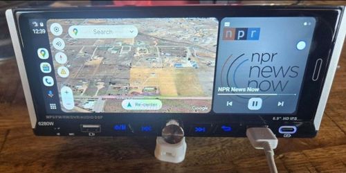 Single Din Car Radio Compatible with Wireless CarPlay, Car Stereo with 6.9 Touchscreen, Car BT, FM AM Radio, GPS Navigation Type-C/Dual USB 2.1A Fast