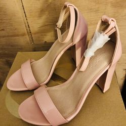 Powder Pink, Patent Leather Heels, Sz 7