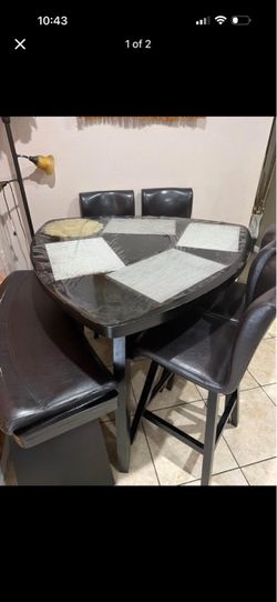 Counter Height Dining Table Set with Chairs and Bench