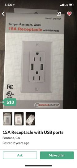 Receptacle usb
